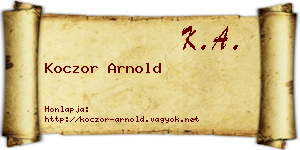 Koczor Arnold névjegykártya