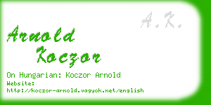 arnold koczor business card